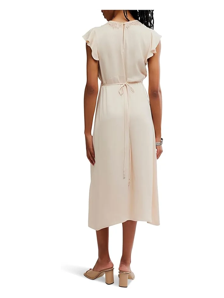 Женское платье Free People Tied With Joy Midi — изображение 2 из 4, розовый бежевый