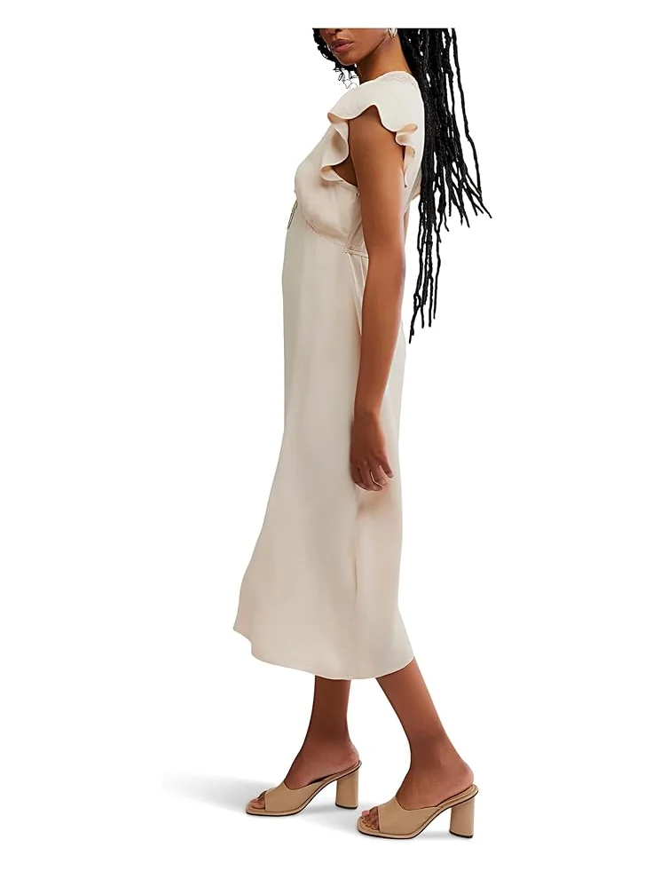 Женское платье Free People Tied With Joy Midi — изображение 3 из 4, розовый бежевый