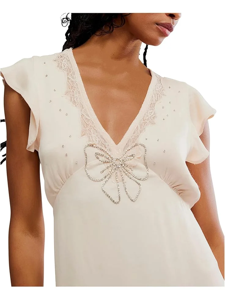 Женское платье Free People Tied With Joy Midi — изображение 4 из 4, розовый бежевый