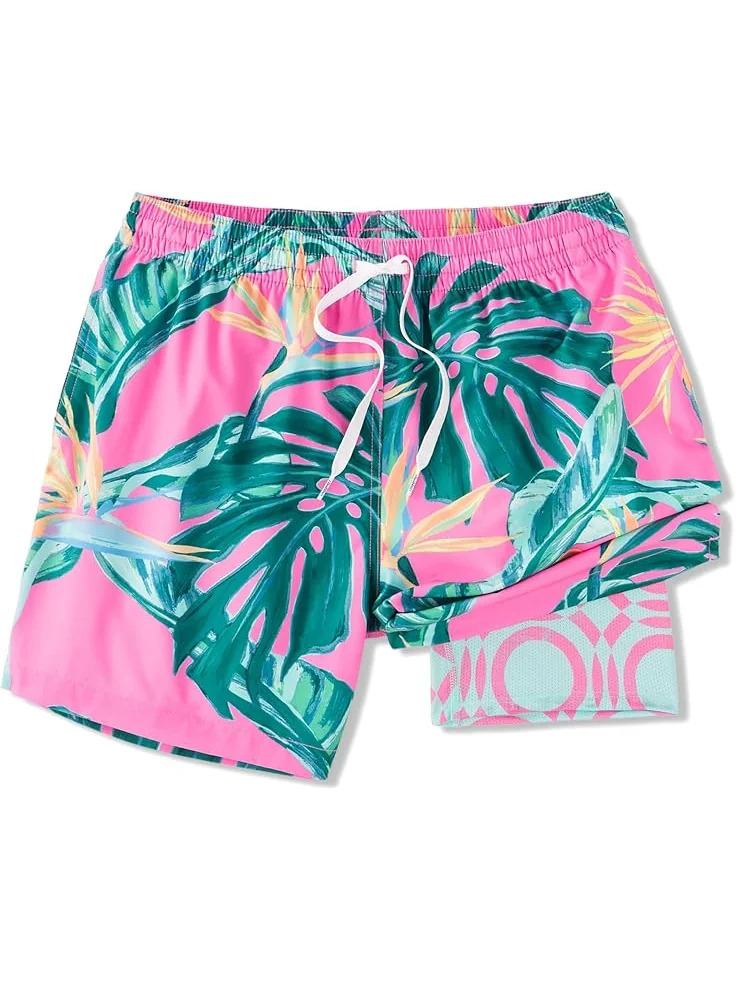 Мужские плавки Chubbies The Birds Of Paradise 5.5" (classic lined swim trunk) — изображение 1 из 2, яркий розовый