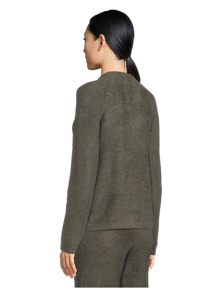 Женский свитер Barefoot Dreams Cozychic Lite Textured Raglan Sleeve Henley — изображение 3 из 5, мох