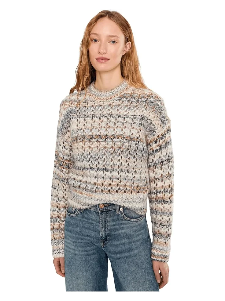 Женский свитер Madewell Fawn Open Stripe — изображение 1 из 5, песчаный