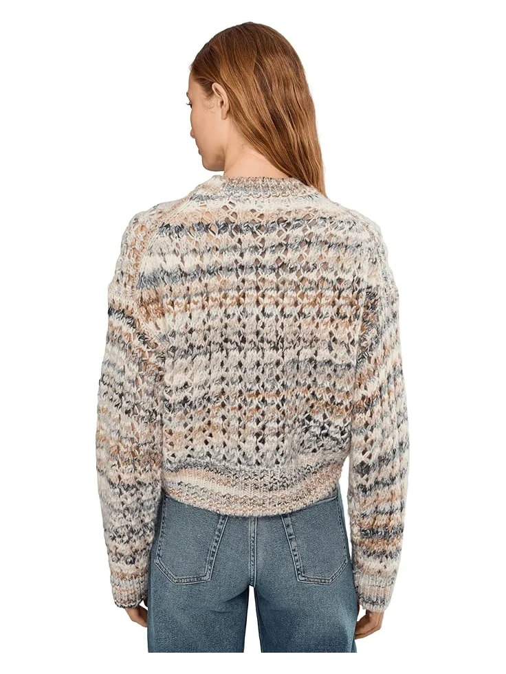 Женский свитер Madewell Fawn Open Stripe — изображение 4 из 5, песчаный