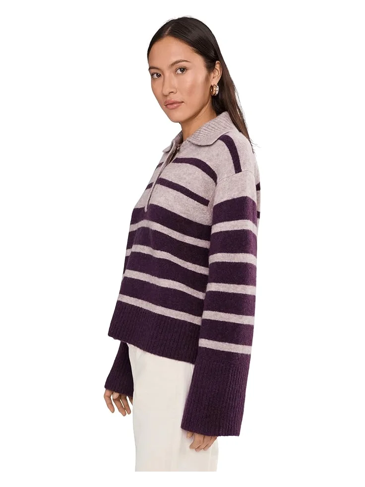 Женский свитер Madewell Charm Gina Polo Stripe — изображение 3 из 5, черный