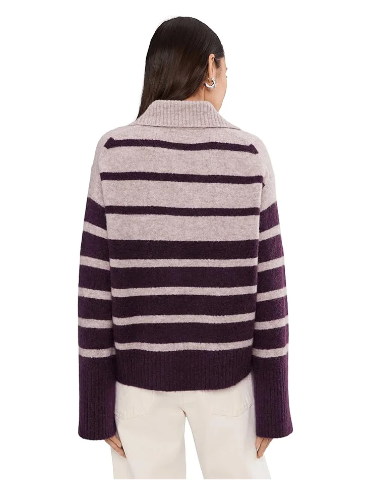 Женский свитер Madewell Charm Gina Polo Stripe — изображение 4 из 5, черный