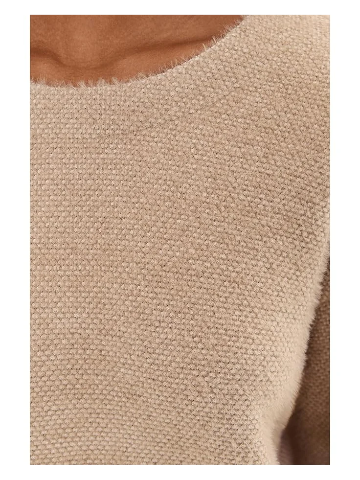 Женский свитер Splendid Fallon Fuzzy Crew Neck — изображение 5 из 5, маккиато