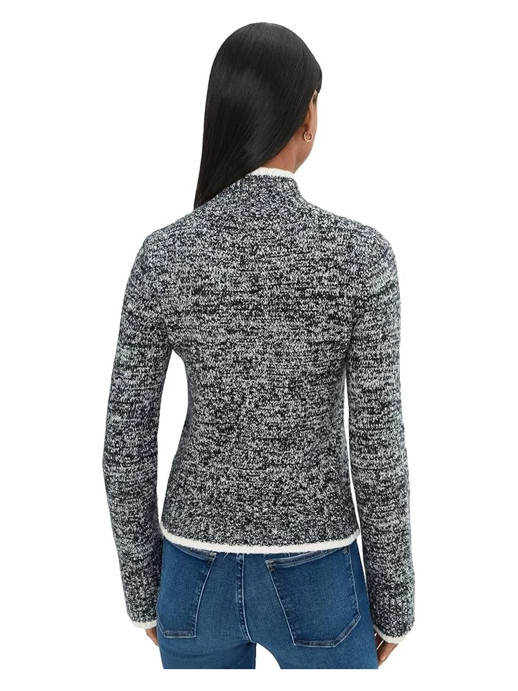 Женский свитер Madewell Marl Cozy Cotton Nelly Mockneck — изображение 4 из 5, черный белый