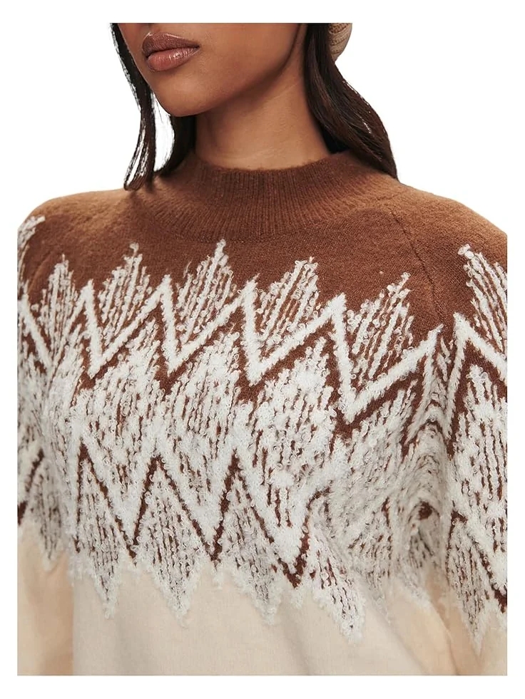 Женский свитер Varley Siren Jacquard 2.0 — изображение 4 из 5, шоколадный