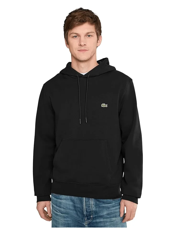 Мужской хлопковый худи Lacoste Cotton Fleece — изображение 1 из 5, черный