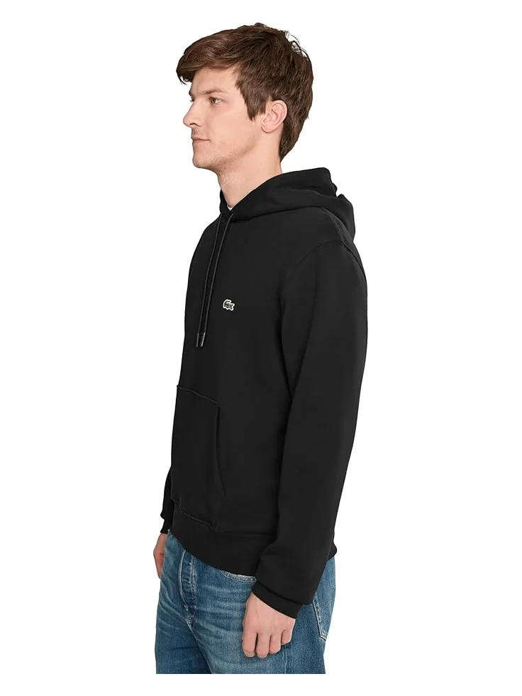 Мужской хлопковый худи Lacoste Cotton Fleece — изображение 3 из 5, черный