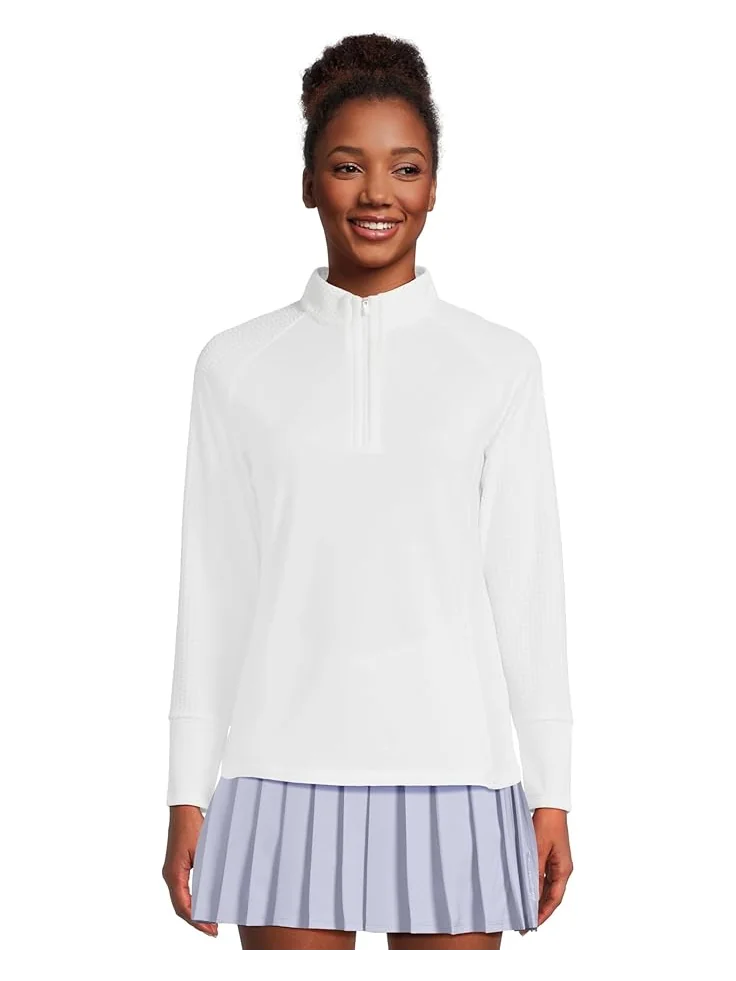 Женская толстовка Callaway Textured Mixed Media 1/4-zip — изображение 1 из 5, белый