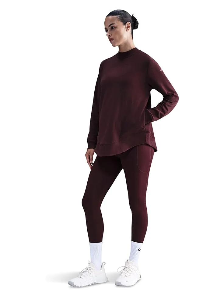 Женская толстовка Nike One Fleece Reversible Pullover Maternity — изображение 1 из 4, бордовый