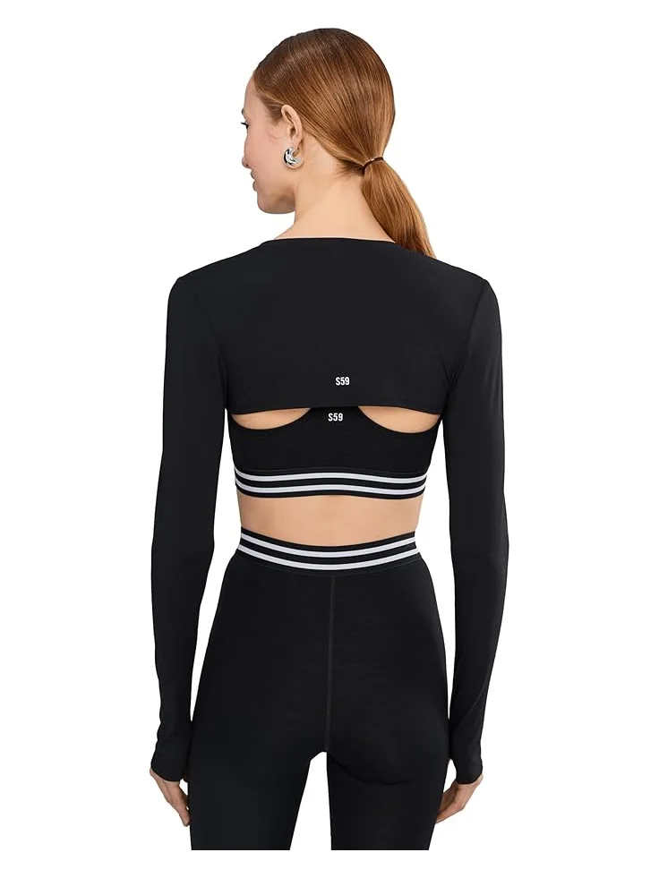 Женский топ Splits59 Amelia Airweight Lite Shrug — изображение 4 из 5, черный