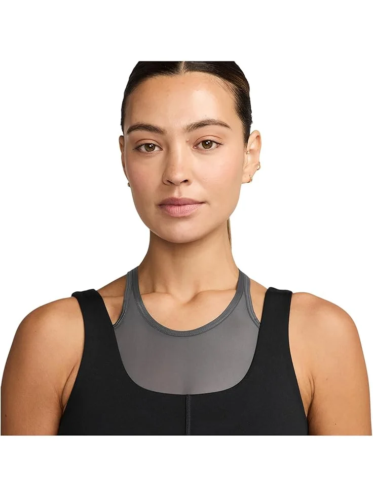 Женский укороченный топ Nike One Fitted Dri-Fit — изображение 3 из 3, черный/темный серый