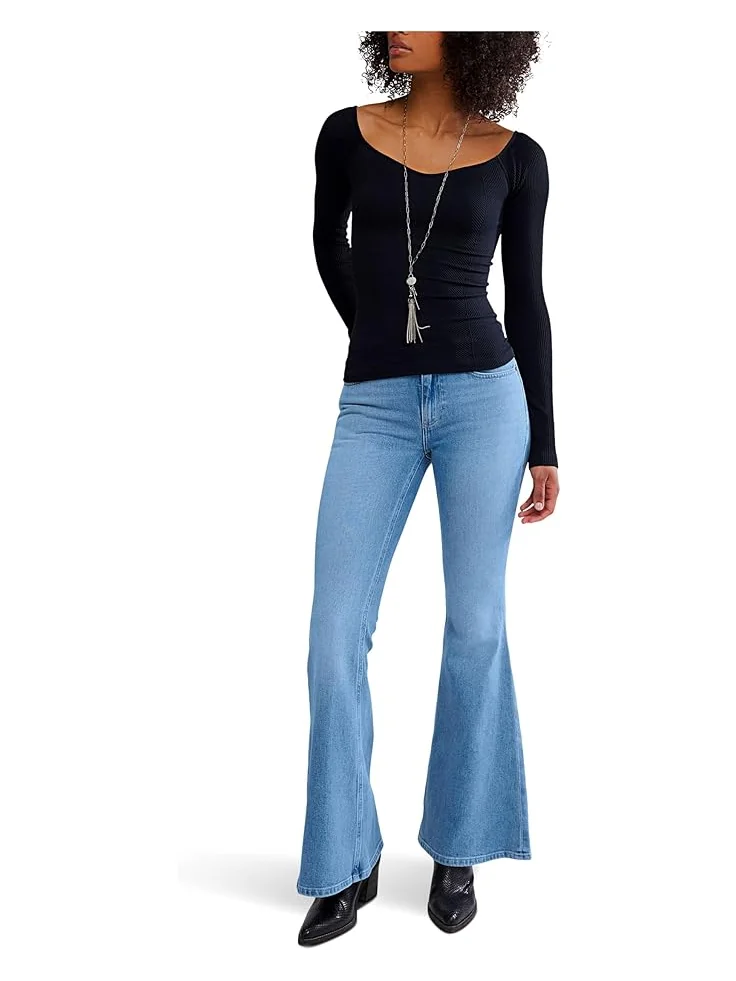 Женский топ Free People Sleek Rib Layering — изображение 4 из 4, черный