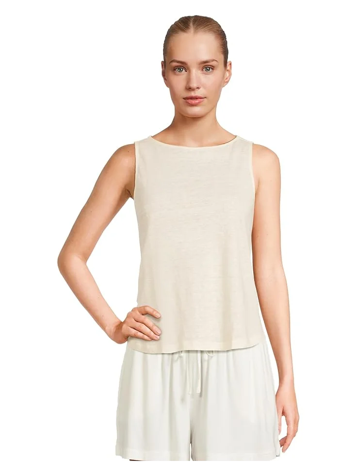 Женский топ-кроп Eberjey Organic Linen — изображение 1 из 5, белый