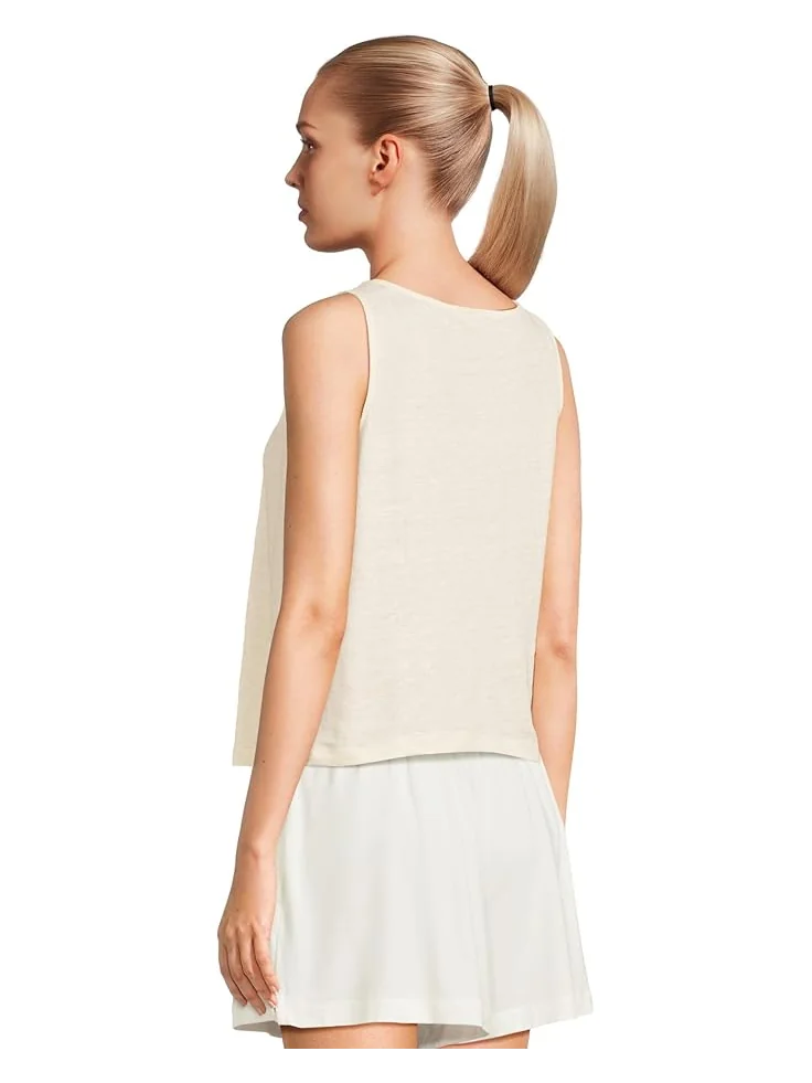 Женский топ-кроп Eberjey Organic Linen — изображение 3 из 5, белый