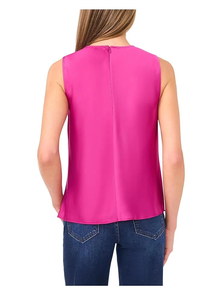 Женский топ без рукавов CeCe V-Neck Twist — изображение 2 из 3, глубокий орхидеум