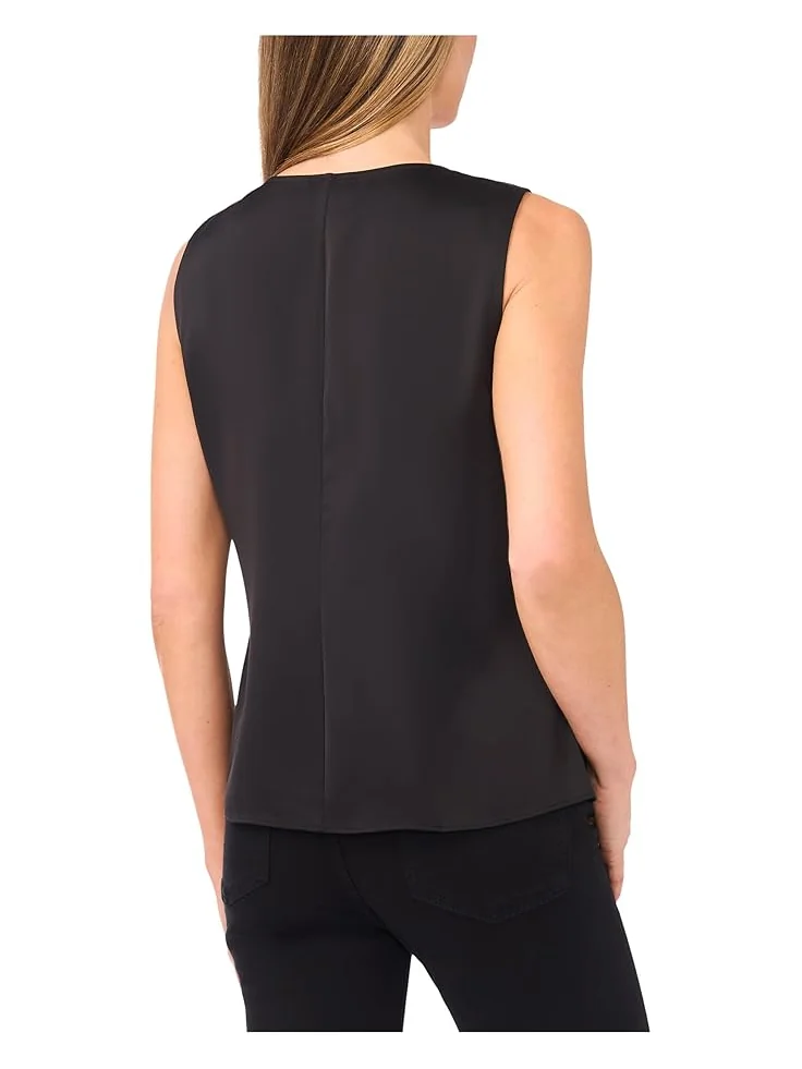 Женский топ CeCe Sleeveless Twist V-Neck — изображение 2 из 3, насыщенный черный