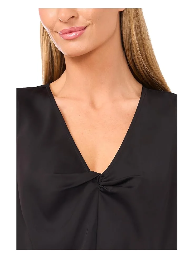 Женский топ CeCe Sleeveless Twist V-Neck — изображение 3 из 3, насыщенный черный