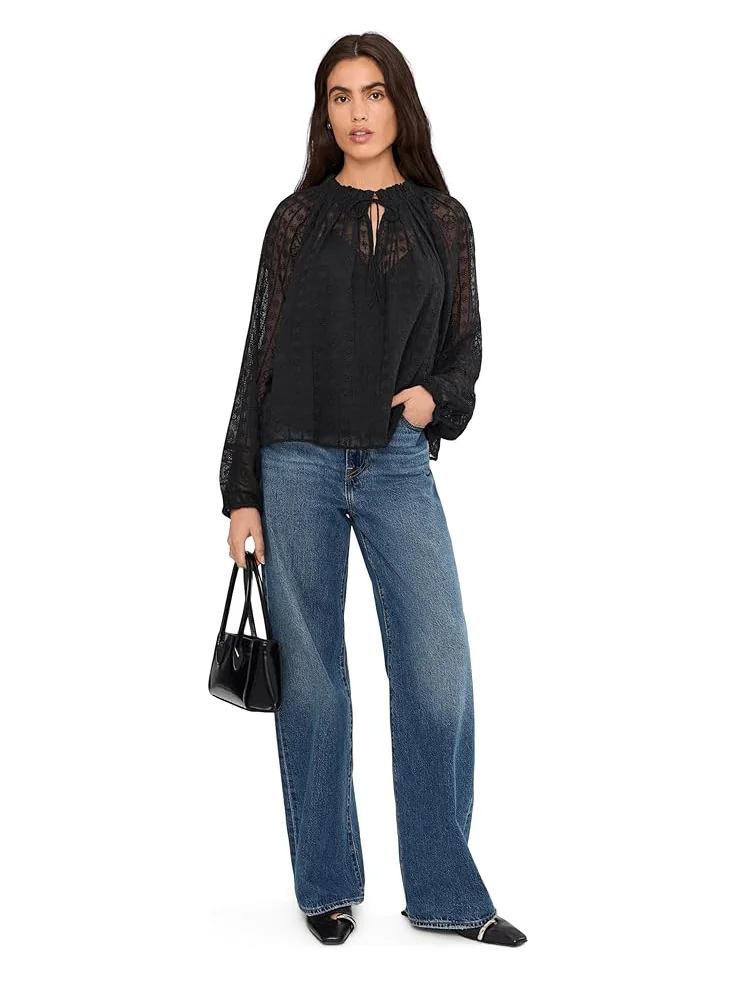 Женский топ Madewell Nayla Lace — изображение 2 из 5, черный