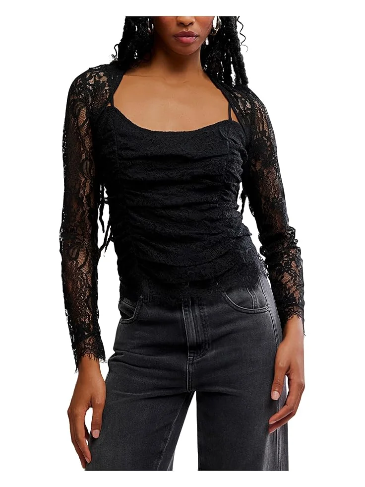 Женский топ Free People Paloma Lace — изображение 1 из 5, черный