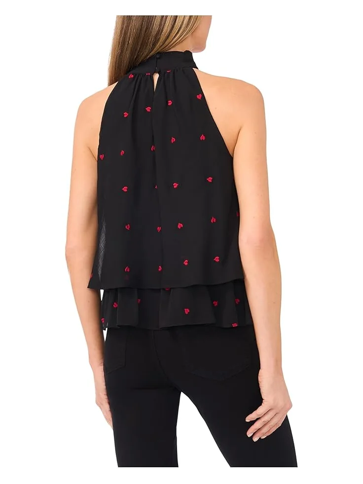 Женский топ CeCe Tiered Halter Bow Tie — изображение 2 из 3, насыщенный черный