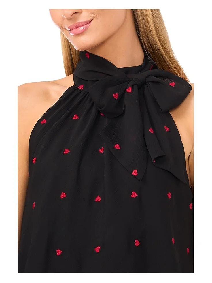 Женский топ CeCe Tiered Halter Bow Tie — изображение 3 из 3, насыщенный черный