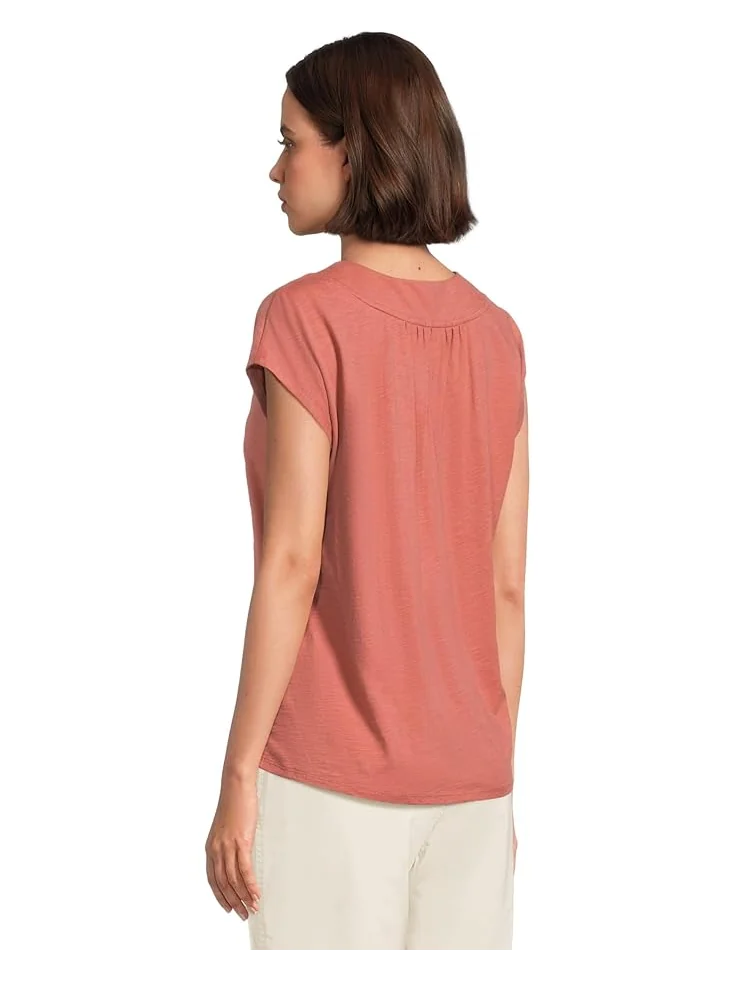 Женская футболка L.L.Bean Organic Cotton V-Neck Cap Sleeve — изображение 3 из 5, сиенна