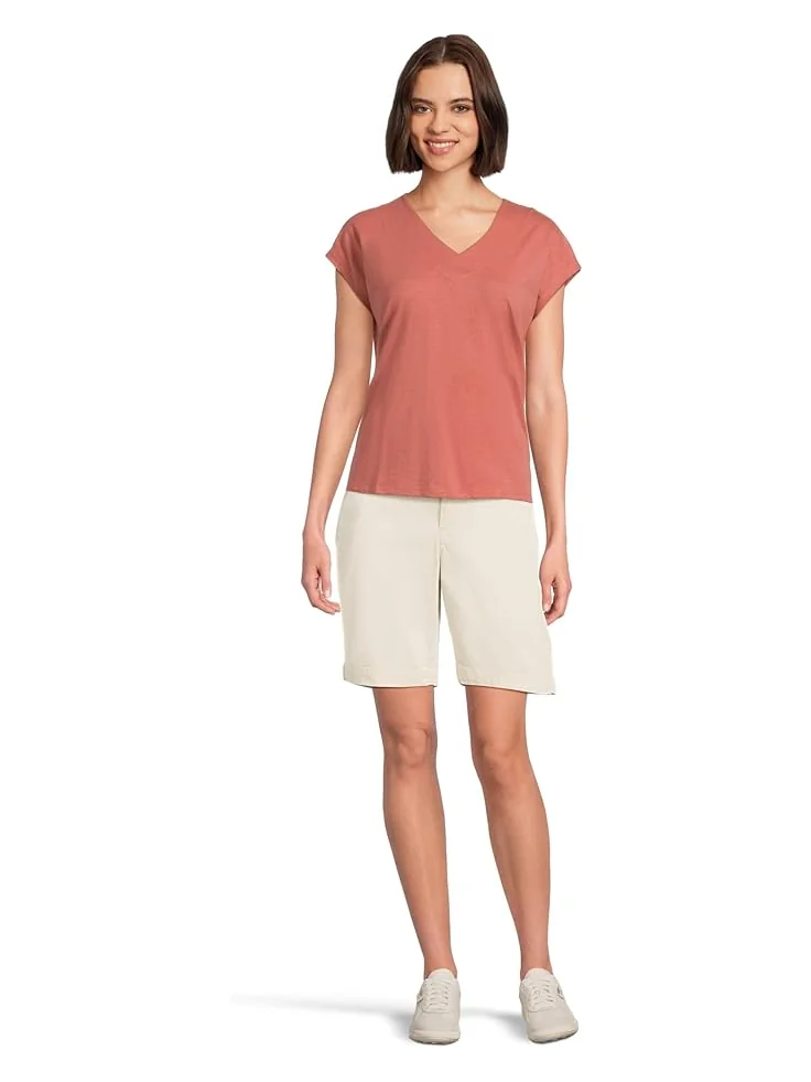 Женская футболка L.L.Bean Organic Cotton V-Neck Cap Sleeve — изображение 5 из 5, сиенна