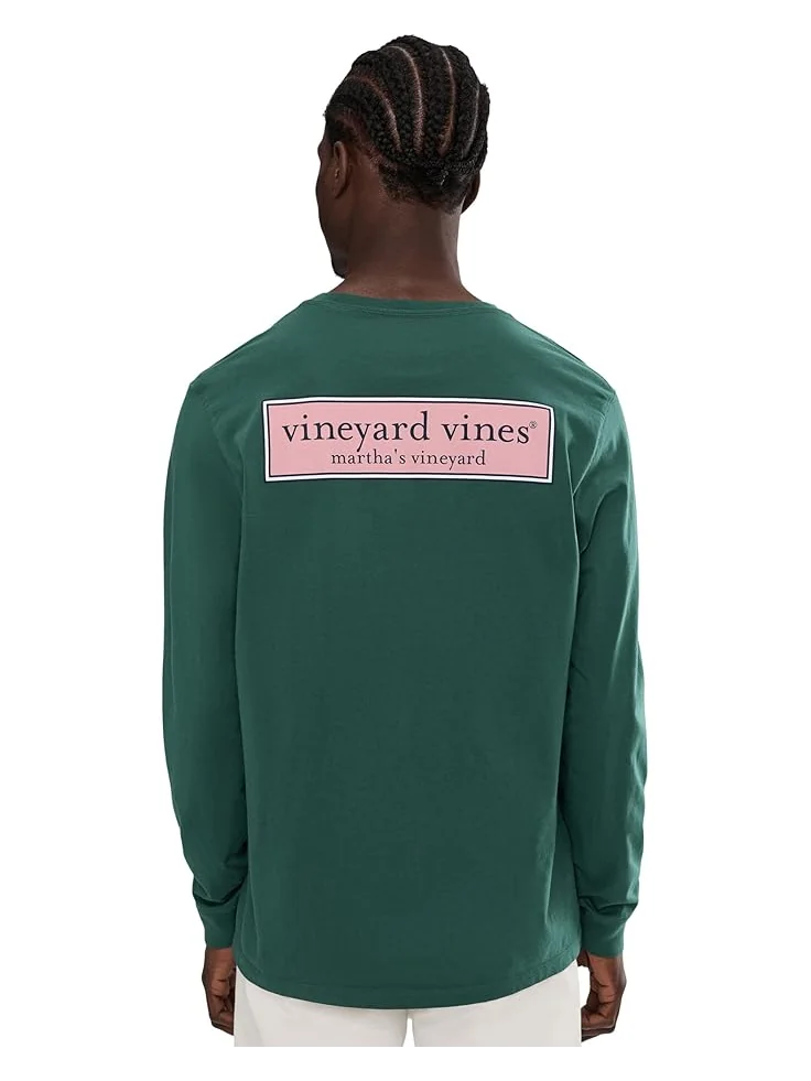 Мужская футболка с длинным рукавом Vineyard Vines Classic Logo Box — изображение 4 из 5, зеленый