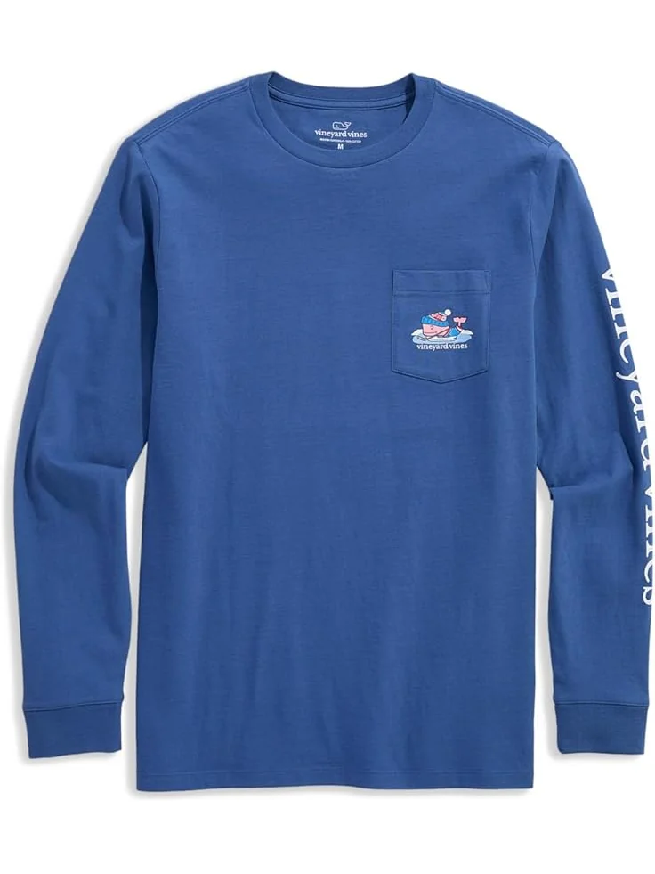 Мужская футболка с длинным рукавом Vineyard Vines Pond Hockey Whale Pocket — изображение 1 из 4, лунный блеск