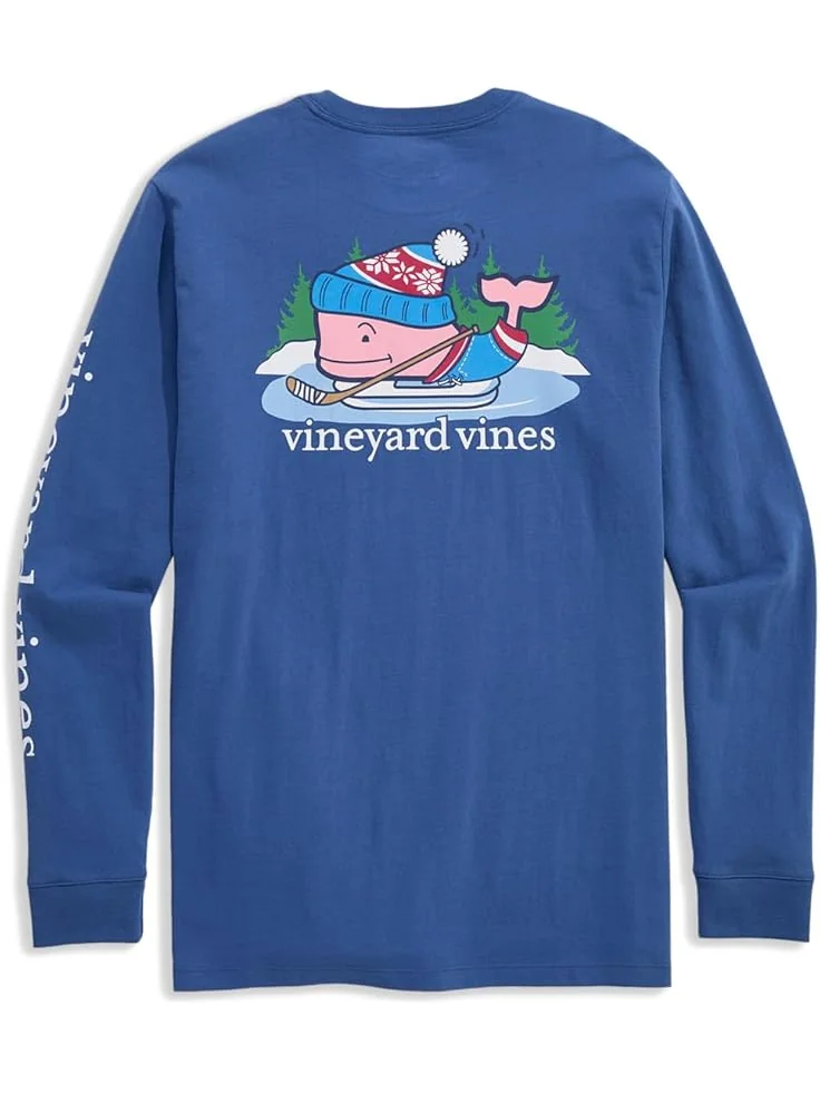 Мужская футболка с длинным рукавом Vineyard Vines Pond Hockey Whale Pocket — изображение 2 из 4, лунный блеск