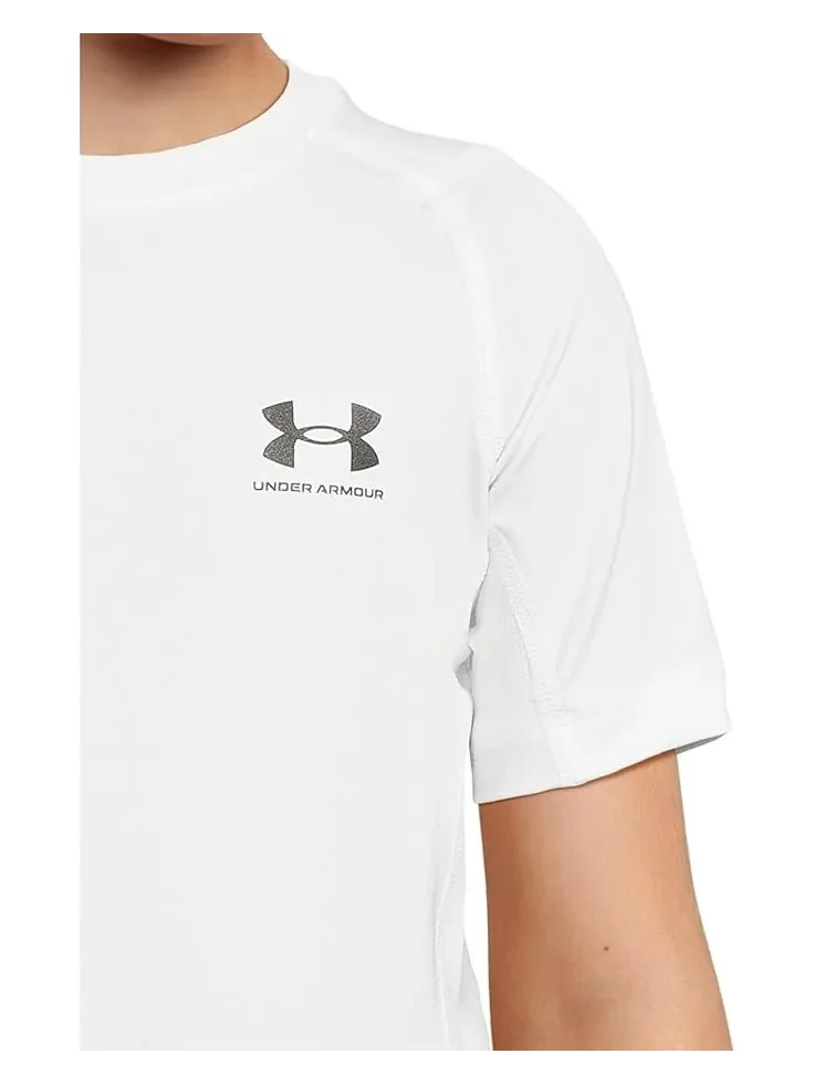 Футболка с коротким рукавом HeatGear Armour (для детей постарше) Under Armour Kids — изображение 3 из 4, белый/черный