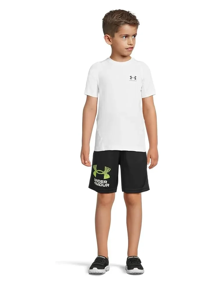 Футболка с коротким рукавом HeatGear Armour (для детей постарше) Under Armour Kids — изображение 4 из 4, белый/черный