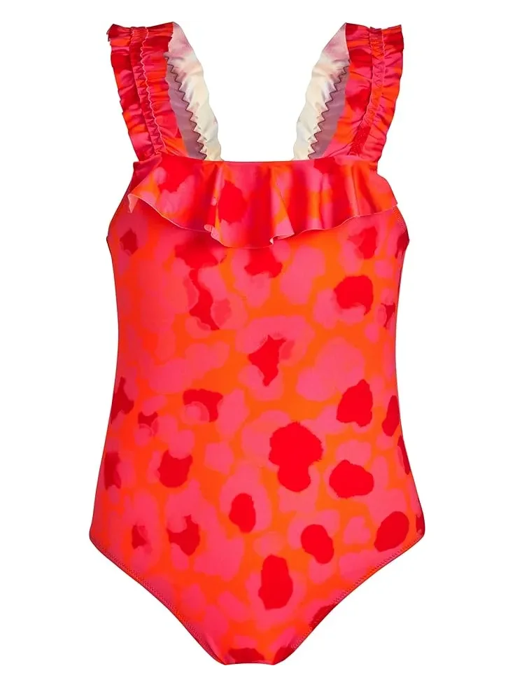 Vilebrequin Kids New Leopard Stretch Giny (для малышей/детей постарше) — изображение 1 из 2, абрикосовый