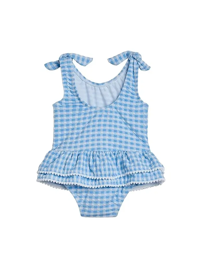 Купальник с юбкой Seaside Gingham Skirt Swimsuit Snapper Rock Kids — изображение 2 из 3, синий