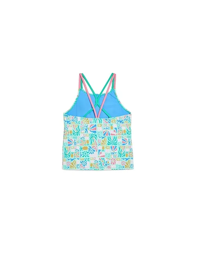 Купальник-танкини двухкомпонентный с тонкими бретелями Speedo Kids — изображение 2 из 3, зеленый
