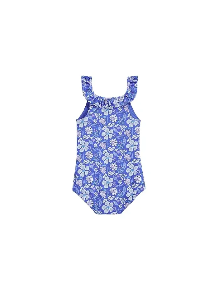 Купальник слитный с рюшами Scoop Ruffle Vineyard Vines Kids — изображение 2 из 2, гибискусовый голубой