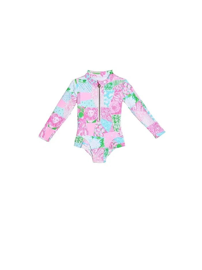 Купальник цельный с защитой UPF 50+ Denning Rashguard Lilly Pulitzer Kids — розовый