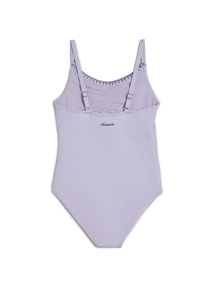 Купальник цельнокроеный Ruched Cutout One-Piece Swimsuit abercrombie kids — изображение 2 из 3, орхидейный