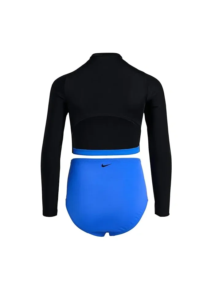 Купальник цвет-блок Nike Kids — изображение 2 из 3, черный