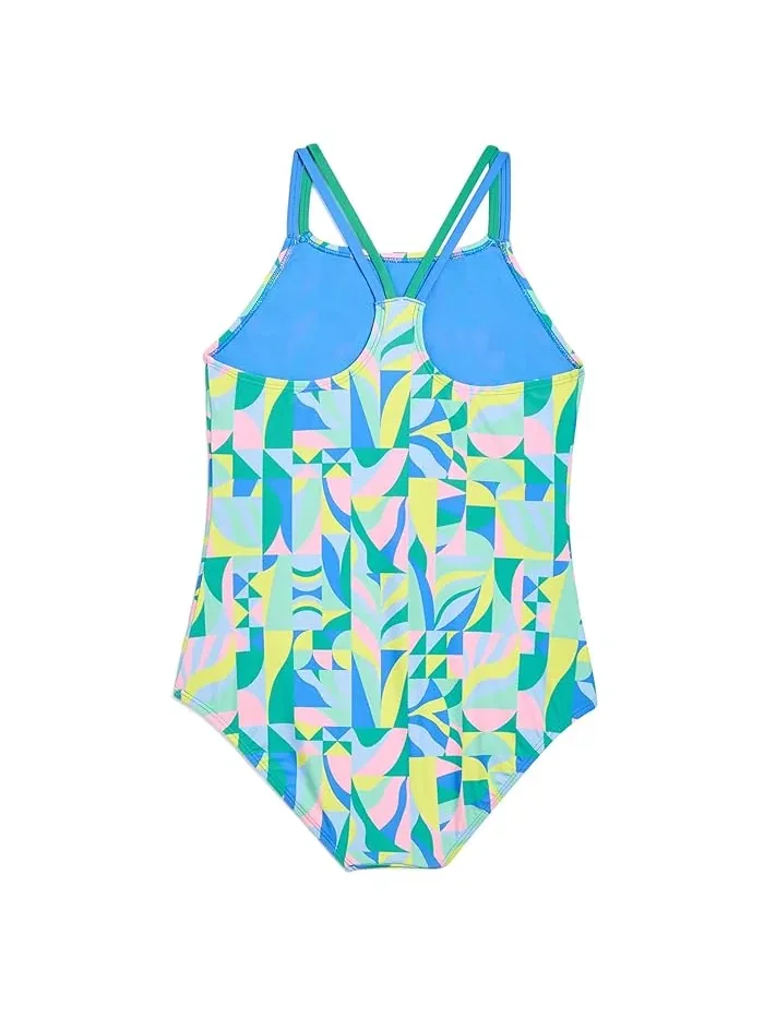 Купальник слитный с тонкими бретелями Speedo Kids — изображение 2 из 3, зеленый