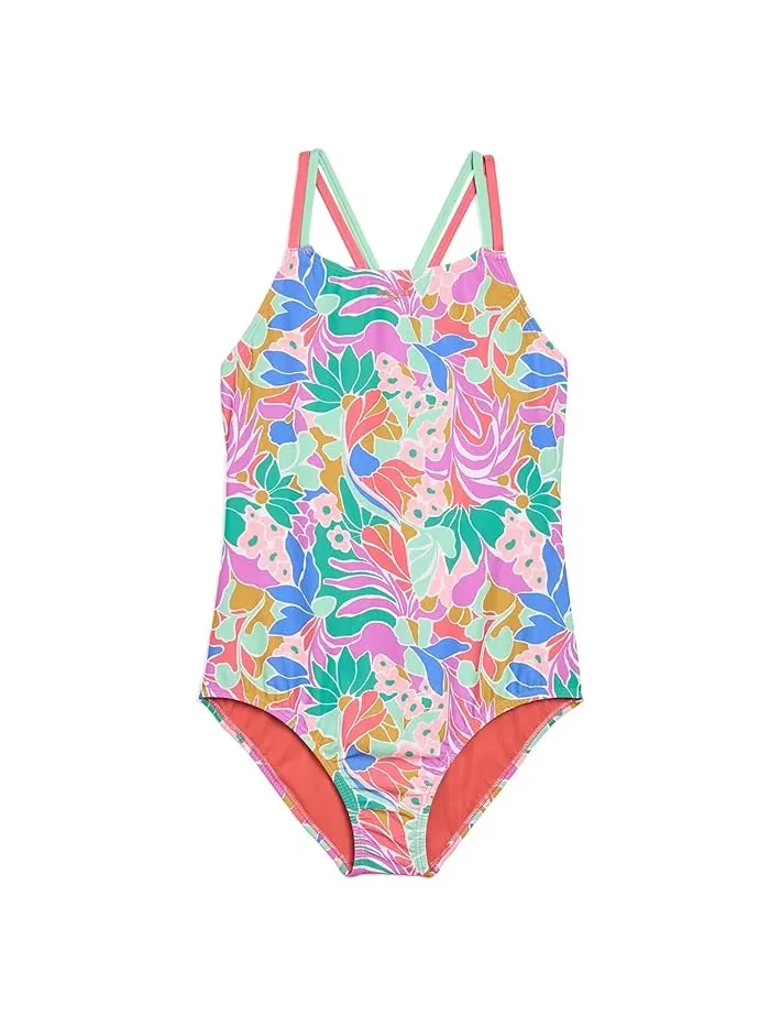 Купальник цельный с цветочным принтом Speedo Kids