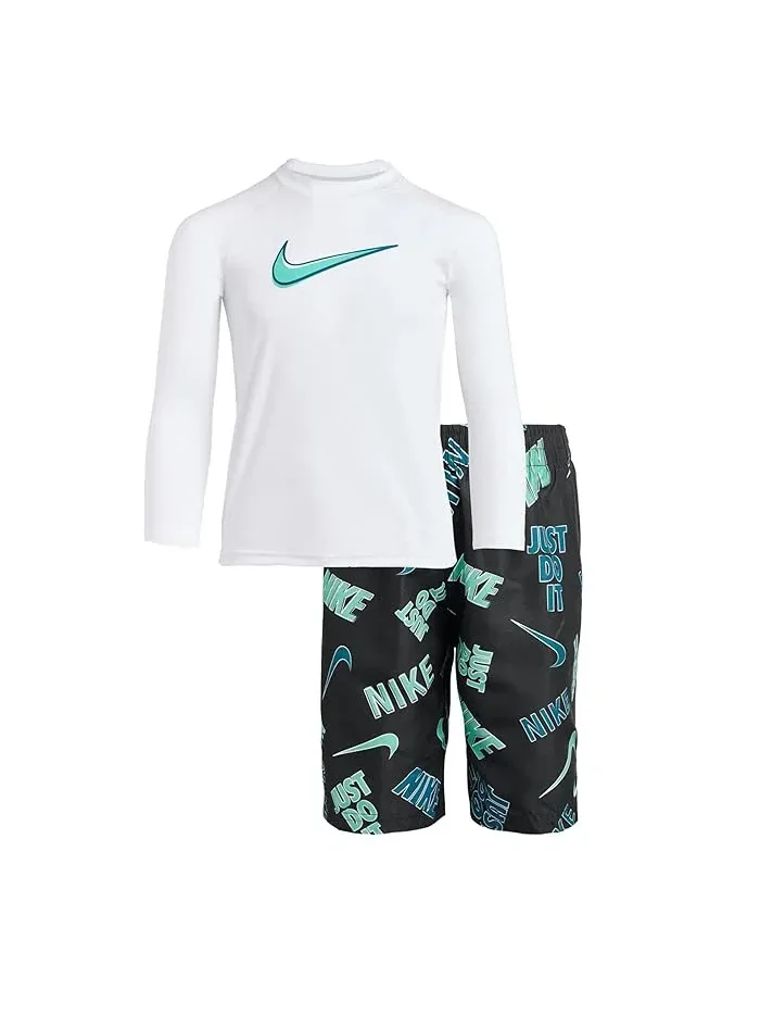 Купальный костюм Long Sleeve Hydroguard Top & 5" Volley Short Set Nike Kids