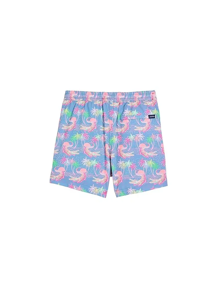 Плавки с принтом крокодила The Rock-a-crocs Lined Swim Trunk Chubbies Kids — изображение 2 из 3, синий