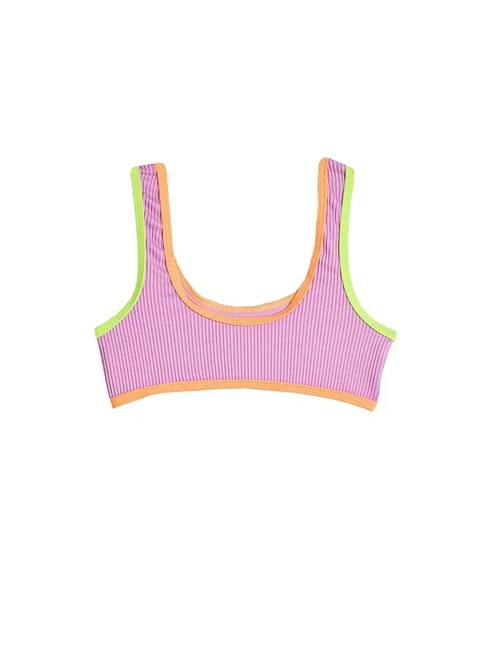 Купальник бикини Snapper Rock Kids Vacay Pop Recycled Crop — изображение 2 из 3, фиолетовый