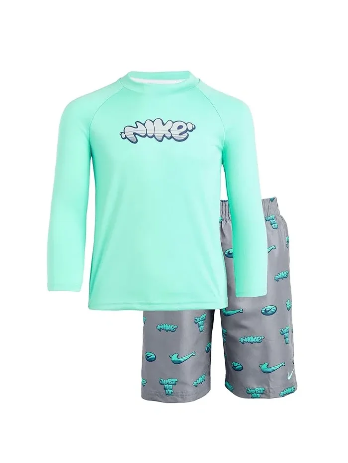 Купальный костюм с длинным рукавом и шортами Nike Kids