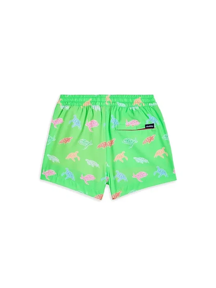 Плавки с принтом черепах The Turtally Awesomes Lined Swim Trunk Chubbies Kids — изображение 2 из 3, яркий зеленый