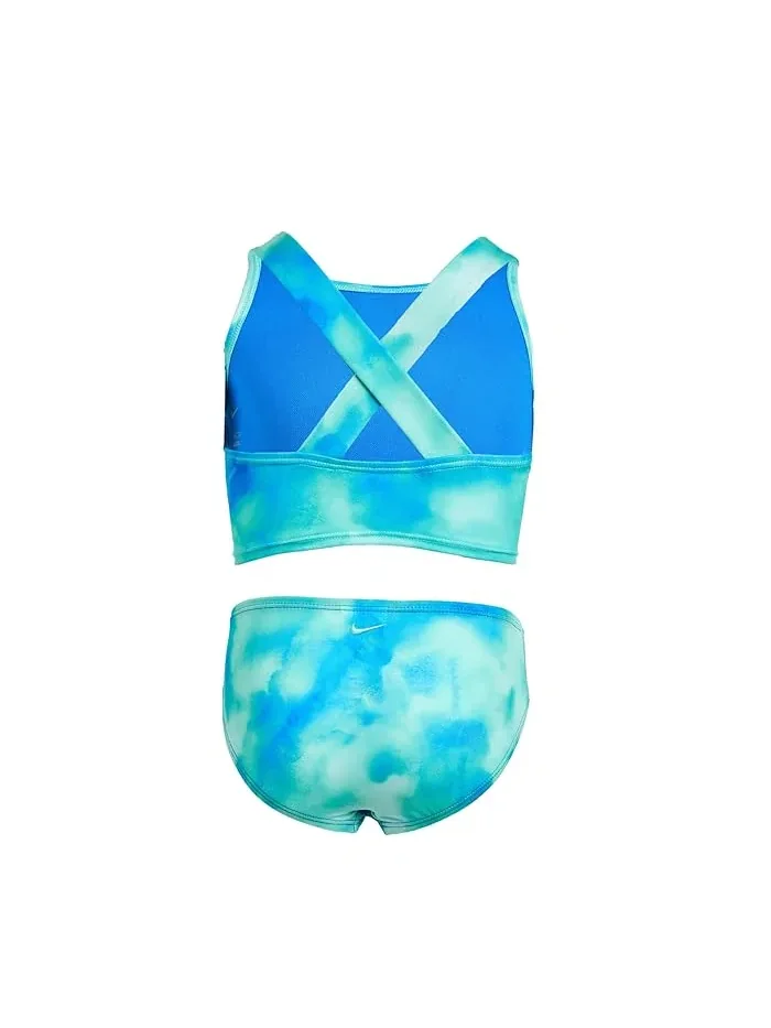 Купальный костюм для девочек с длинным рукавом модель Aquatic Awe Nike Kids — изображение 2 из 3, синий